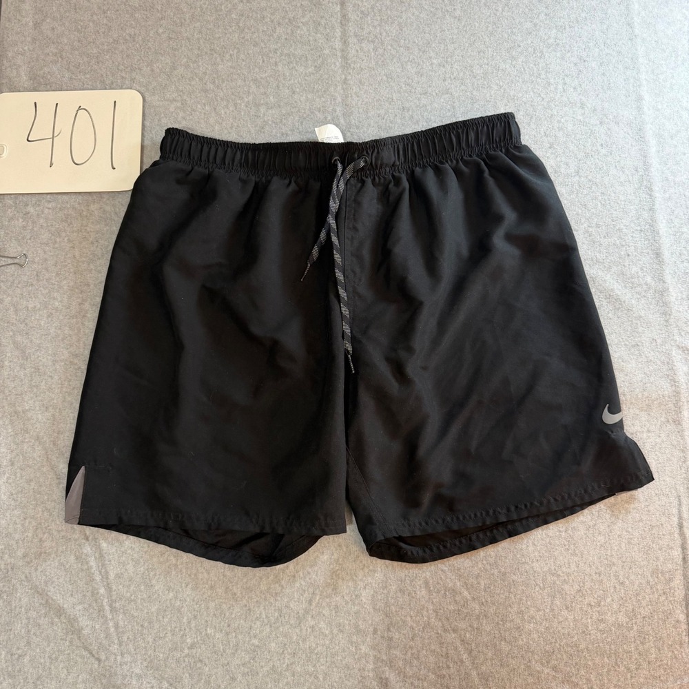 Nike Mens Swim Trunks Black XL NESS9400 Board Shorts Mesh Lined Drawstring